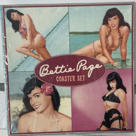 IB Bettie Page Coaster Set of 4 Dark Horse Comics 1999 New Sealed - Picture 1 of 2